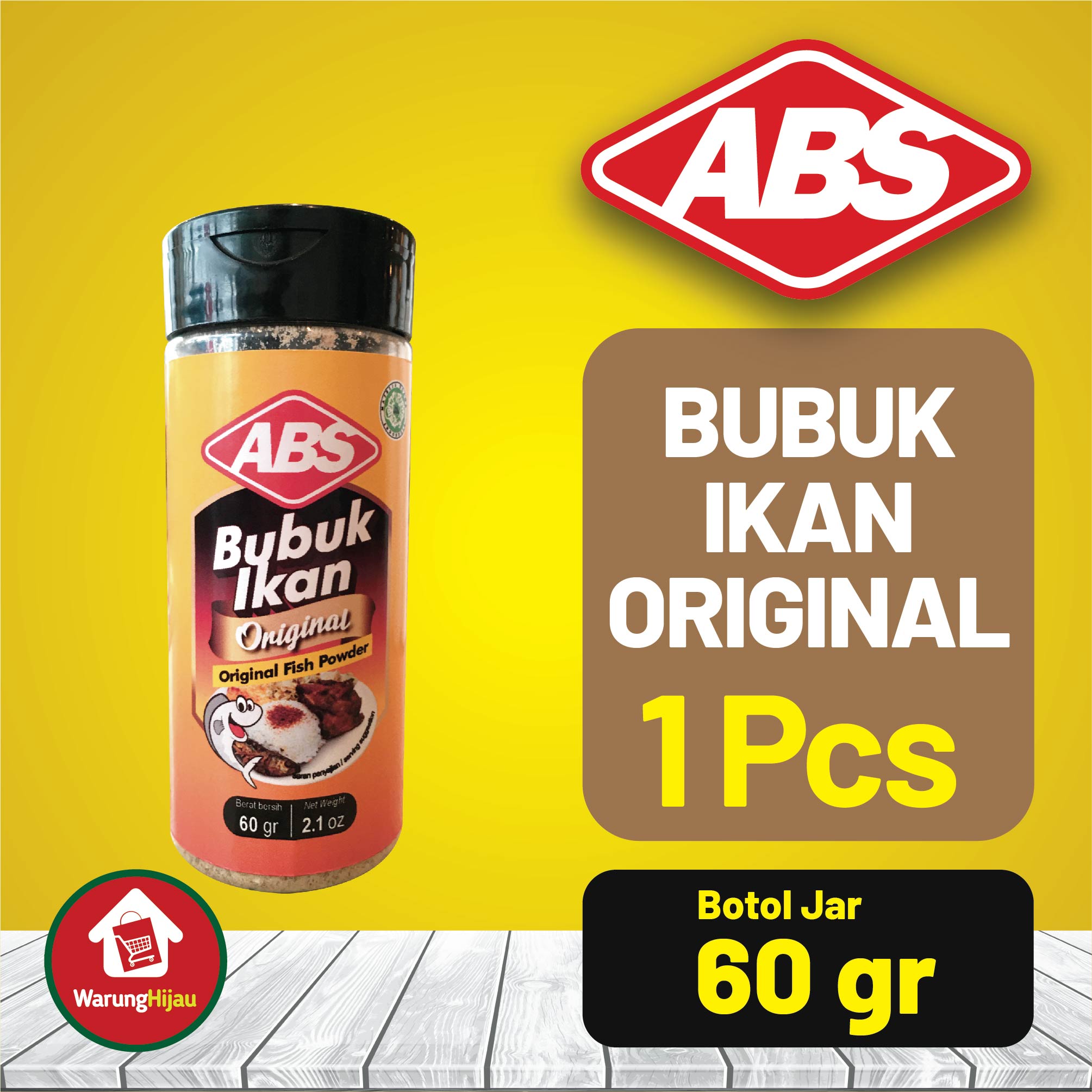 Bubuk Ikan Original ABS Botol 60 gr