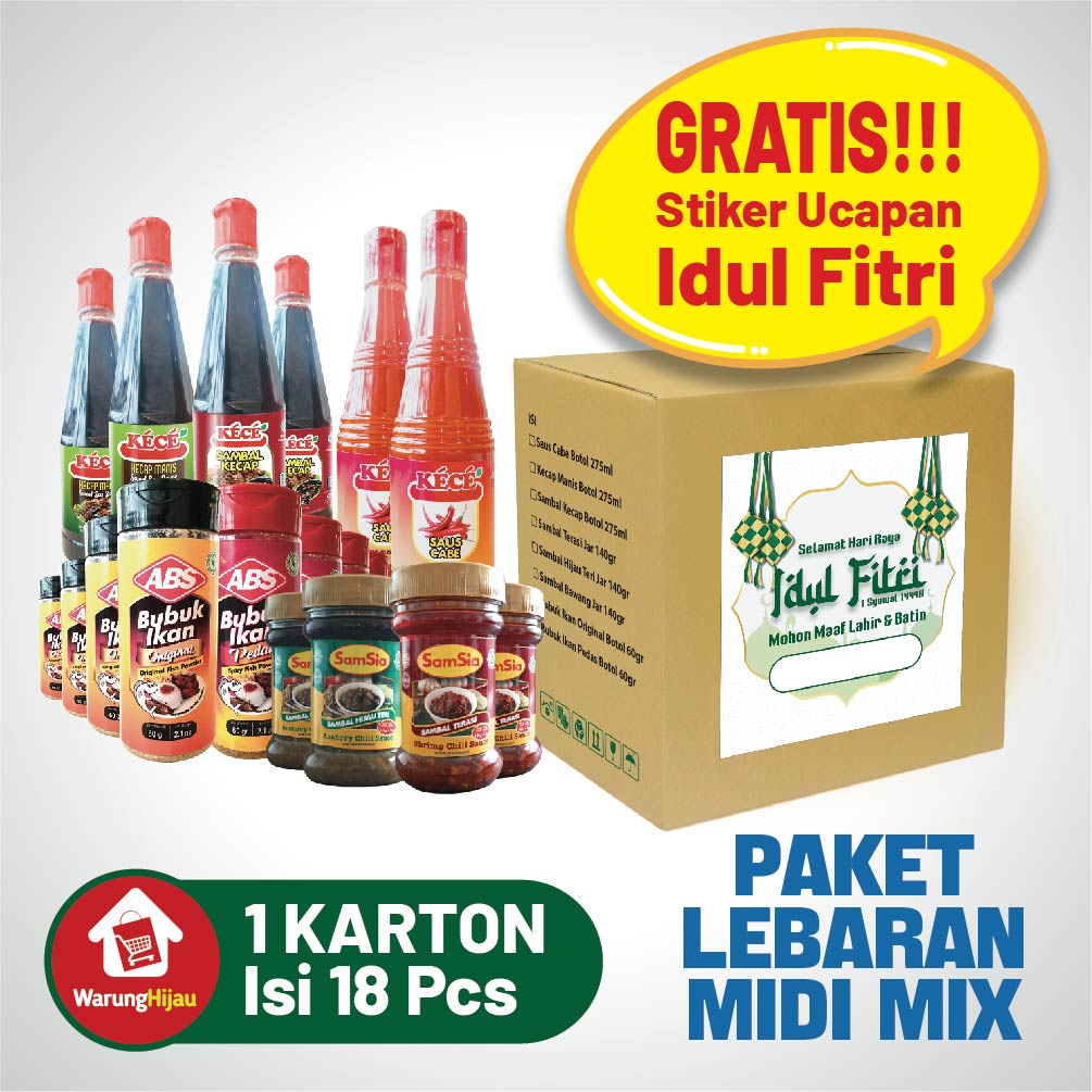 Paket Parcel Lebaran Mix - 1 Karton isi 18 Pcs + GRATIS !! Sticker Ucapan Idul Fitri