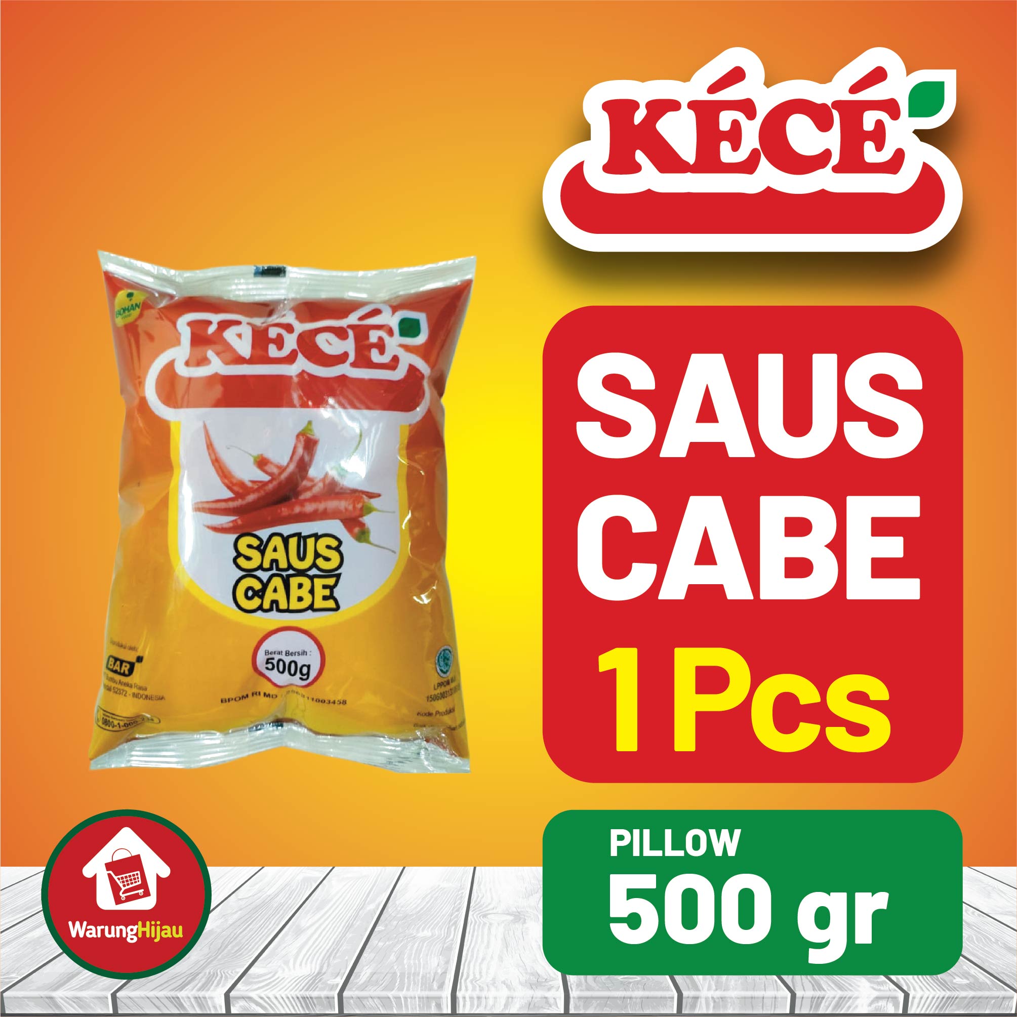 Saus Cabe KECE Pillow 500 gr - 1 Pcs