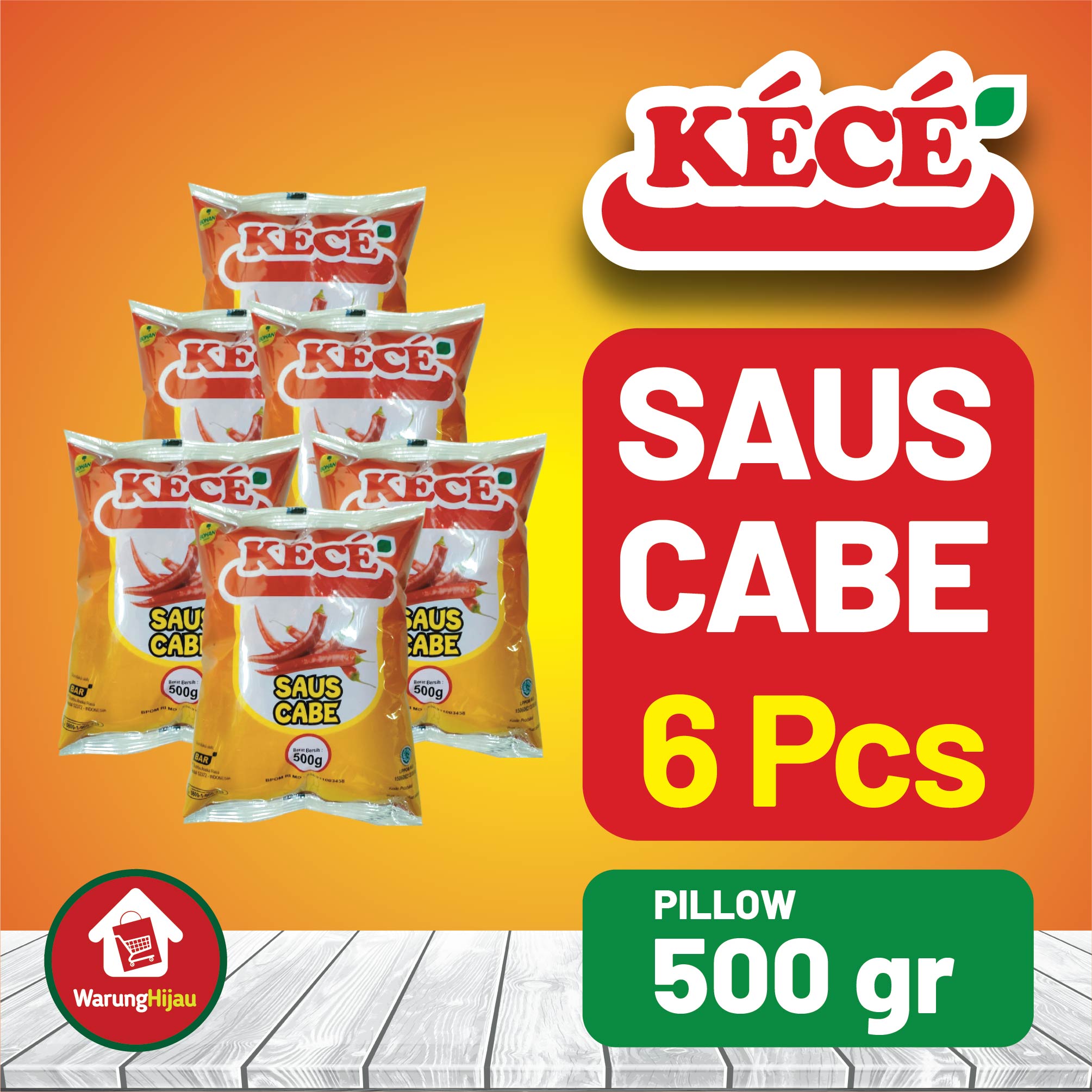 Saus Cabe KECE Pillow 500 gr - 6 Pcs