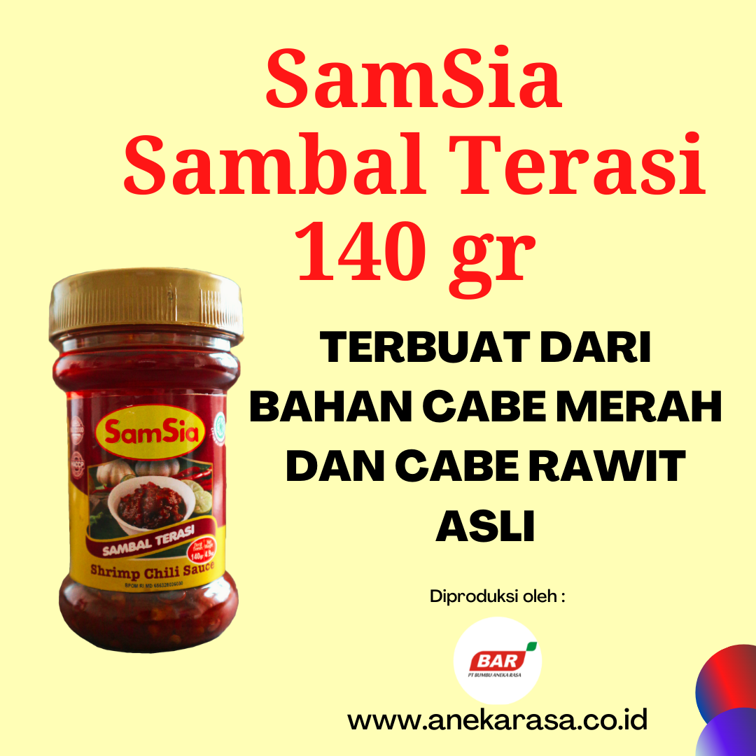 Sambal Terasi Samsia Terbuat dari cabe asli 