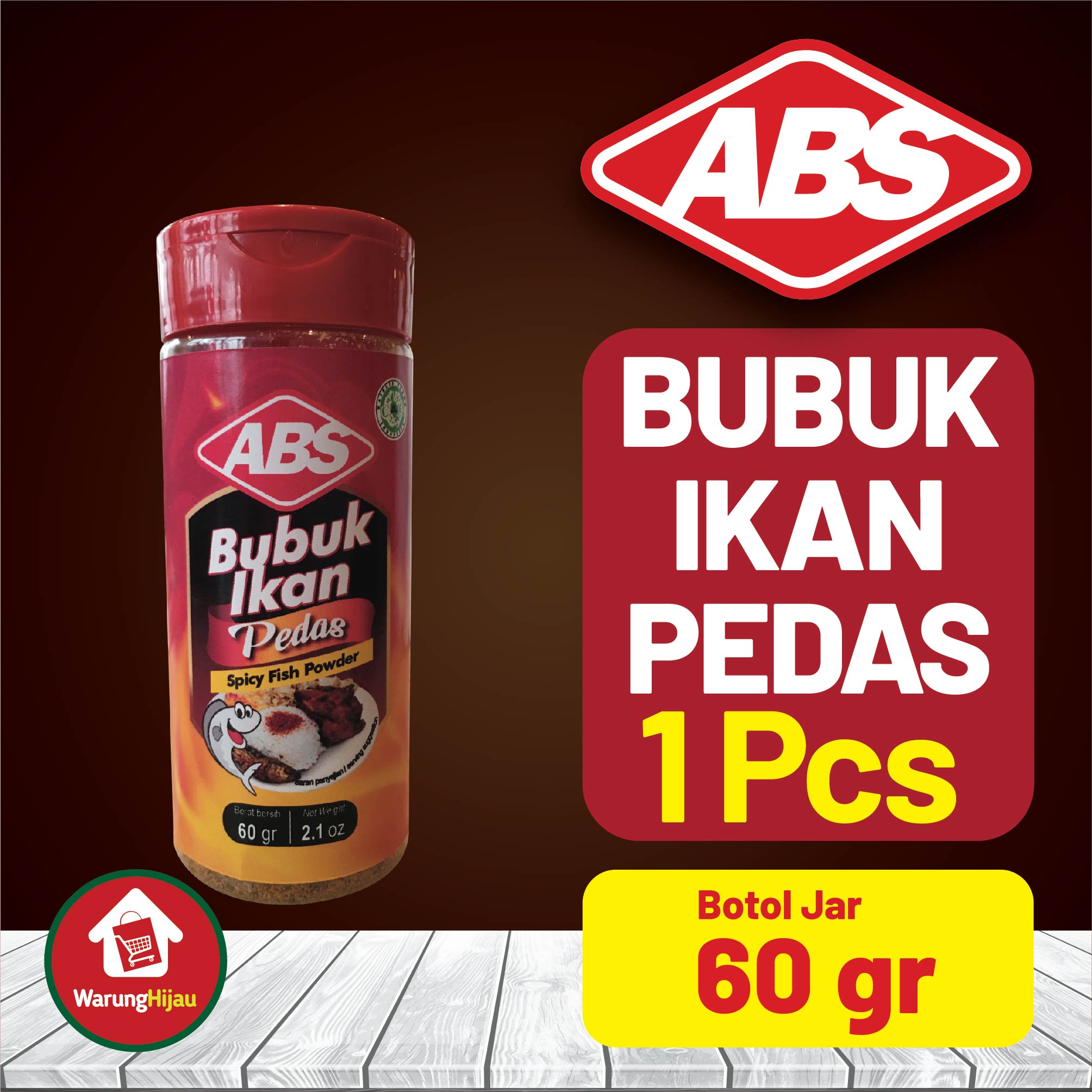 Bubuk Ikan Pedas ABS Botol 60 gr